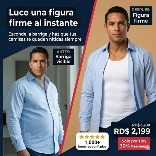 HombreFit™ La camiseta que moldea tu figura al instante y te hace ver mejor vestido